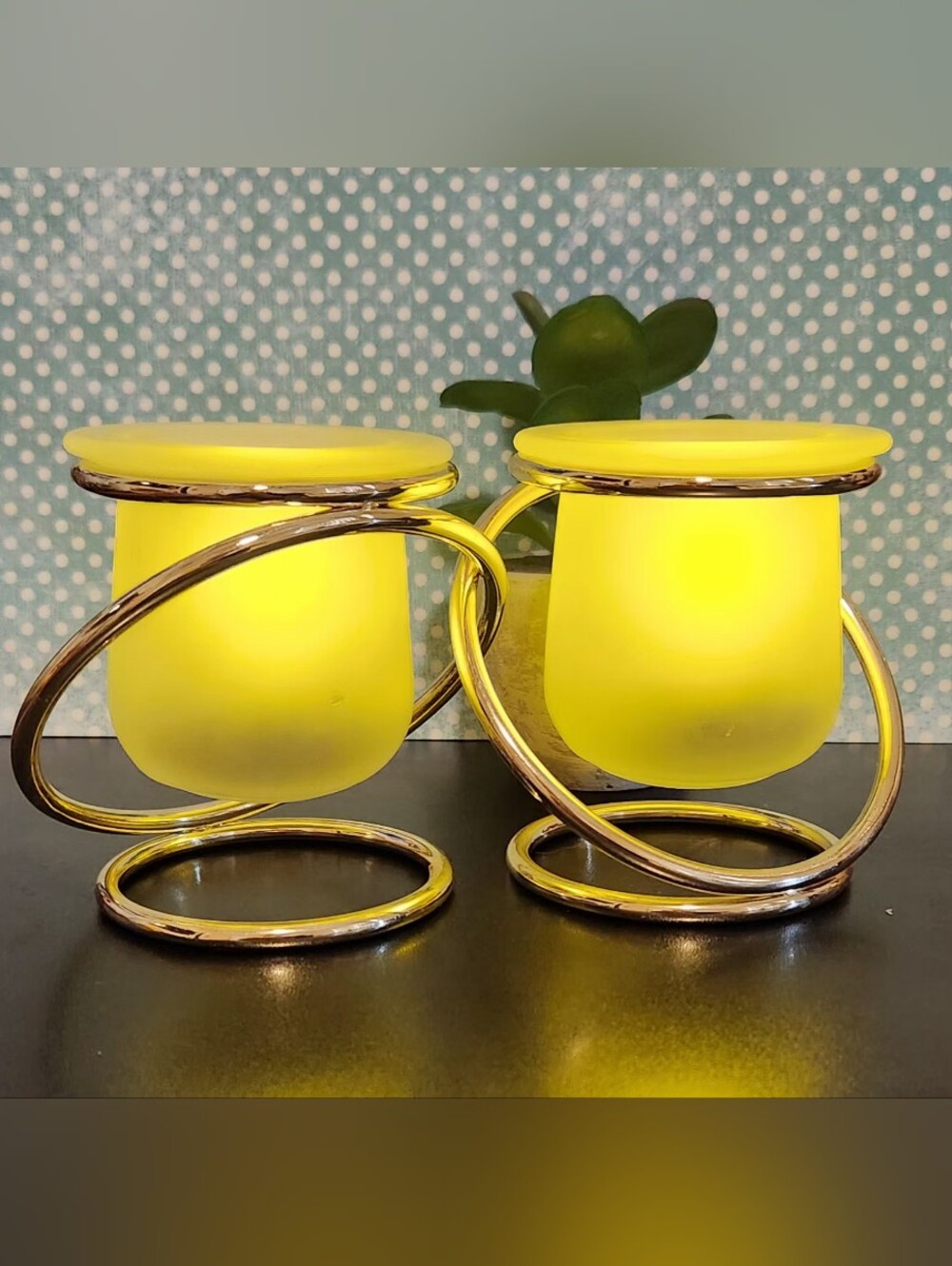 Vintage 1990s PartyLite Gemini Votive Frosted Glass Candle Holders - Picture 4 of 10